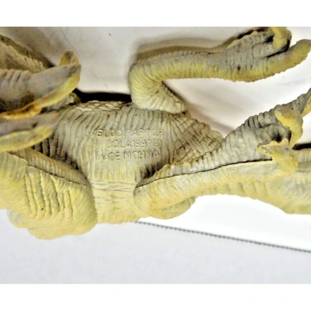 OCLA 1997 Velociraptor Dinosaur Rubber Toy 8.75 in L x 4.5 in T